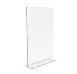 FixtureDisplays® 6PK 11 x 17" Clear Acrylic Sign Holder for Tabletops, Vertical Table Tent Frame Photo Sign Menu, Bottom Insert 11193-2-11X17-6PK Peel off protective film (white) before use.