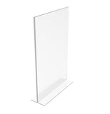 FixtureDisplays® 6PK 11 x 17" Clear Acrylic Sign Holder for Tabletops, Vertical Table Tent Frame Photo Sign Menu, Bottom Insert 11193-2-11X17-6PK Peel off protective film (white) before use.