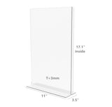 FixtureDisplays® 6PK 11 x 17" Clear Acrylic Sign Holder for Tabletops, Vertical Table Tent Frame Photo Sign Menu, Bottom Insert 11193-2-11X17-6PK Peel off protective film (white) before use.