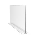 FixtureDisplays® 1PK 17 x 11" Clear Acrylic Sign Holder for Tabletops, Horizontal Table Tent Frame Photo Sign Menu, Bottom Insert 11193-2-17X11 Peel off protective film (white) before use.