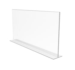 FixtureDisplays® 1PK 17 x 11" Clear Acrylic Sign Holder for Tabletops, Horizontal Table Tent Frame Photo Sign Menu, Bottom Insert 11193-2-17X11 Peel off protective film (white) before use.
