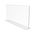 FixtureDisplays® 1PK 17 x 11" Clear Acrylic Sign Holder for Tabletops, Horizontal Table Tent Frame Photo Sign Menu, Bottom Insert 11193-2-17X11 Peel off protective film (white) before use.