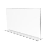 FixtureDisplays® 1PK 17 x 11" Clear Acrylic Sign Holder for Tabletops, Horizontal Table Tent Frame Photo Sign Menu, Bottom Insert 11193-2-17X11 Peel off protective film (white) before use.