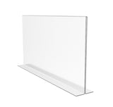 FixtureDisplays® 1PK 17 x 11" Clear Acrylic Sign Holder for Tabletops, Horizontal Table Tent Frame Photo Sign Menu, Bottom Insert 11193-2-17X11 Peel off protective film (white) before use.
