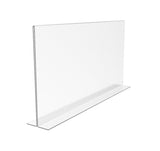 FixtureDisplays® 1PK 17 x 11" Clear Acrylic Sign Holder for Tabletops, Horizontal Table Tent Frame Photo Sign Menu, Bottom Insert 11193-2-17X11 Peel off protective film (white) before use.