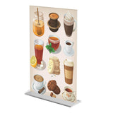 Clear Polystyrene Sign Holder Picture Frame Photo Menu Holder Countertop Rack