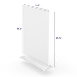 Clear Polystyrene Sign Holder Picture Frame Photo Menu Holder Countertop Rack