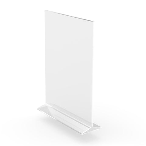 Clear Polystyrene Sign Holder Picture Frame Photo Menu Holder Countertop Rack