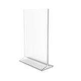 Clear Sign Holder 5.5X8.5 Portrait Picture Frame Menu Holder Literature Stand