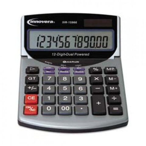 Innovera? 15966 Compact Desktop Calculator, 12 Digit LCD 1119396