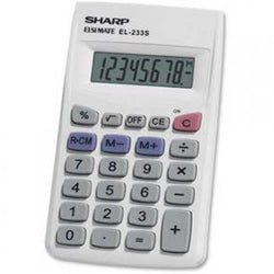Sharp? 8 Digit Pocket Calculator, EL233SB, 2 1/4 X 3 3/4 X 1/2, Grey/White