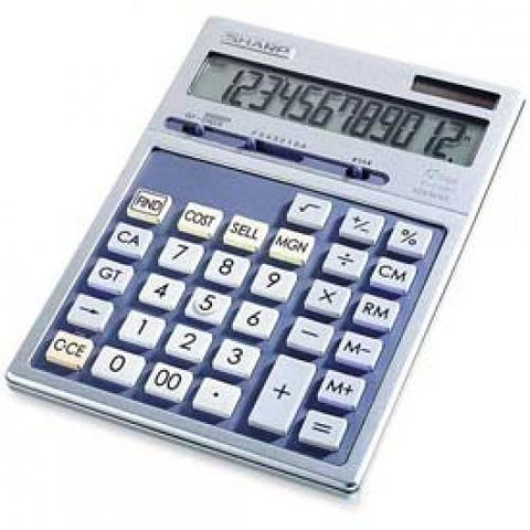 Sharp? 12 Digit Executive Desktop Calculator, EL2139HB, Dual Power