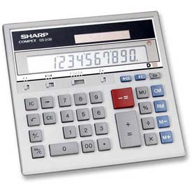 Sharp? 12 Digit Desktop Calculator, QS2130, Dual Power, Grey