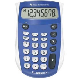 Texas Instruments 8 Digit Handheld Calculator, TI503SV, Blue/Grey