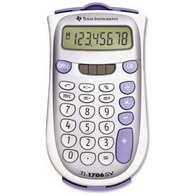 Texas Instruments 8 Digit Pocket Calculator, TI1706SV, Dual Power, Grey