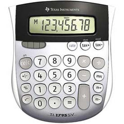 Texas Instruments 8 Digit Calculator, TI1795SV, W/Tax Key, Grey