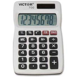 Victor? 8 Digit Handheld Calculator, 700, 2 1/4 X 4 X 1/4, Grey 1119417