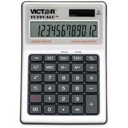 Victor? 12 Digit Calculator, 99901, Hybrid Power, White