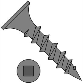 Square Recess Drive Bugle Head Coarse Thread Drywall Screw Black Phosphate
