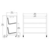 30 X 13 X 27" 2 Tier White Metal Book Cart Rooling Book Truck Library 11241-2 TIER  DO NOT MIX
