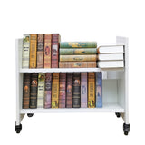 30 X 13 X 27" 2 Tier White Metal Book Cart Rooling Book Truck Library 11241-2 TIER  DO NOT MIX