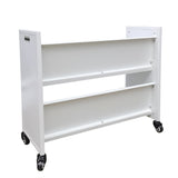 30 X 13 X 27" 2 Tier White Metal Book Cart Rooling Book Truck Library 11241-2 TIER  DO NOT MIX