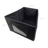 FixtureDisplays® Fabric Storage Bins Black Pie Shaped Bin Organizer Baskets Closet 11441-1PK