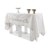 Clear Acrylic Church Holy Communion Table w/ Cover Rememberance of Me 47X18X33" 11461+15173