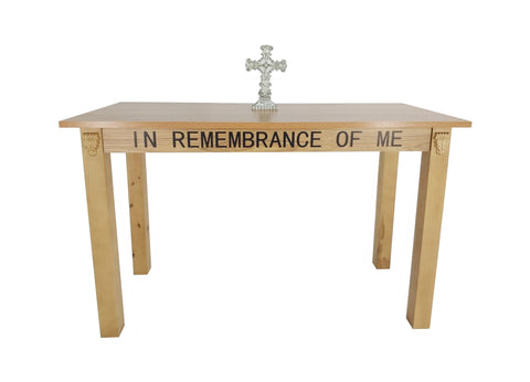 43x19x28 Wood Holy Communion Table Christian Church In Remembrance of Me Desk