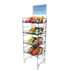 18X13X58" Beverage Rack Wire Shelf 4 level Magazine Newspaper Stand Soda 11490-NEW