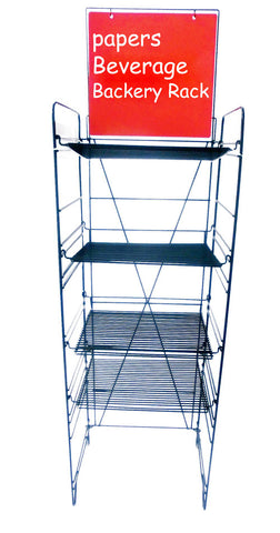 4 Tier Metal Wire Rack Newspaper Soda Beverage Bakery Store Display 18 Wide