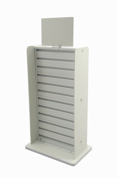 Slatwall Rack Countertop White Merchandiser Slatwall Display 2 Sided Stand Tabel