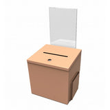 Beige Metal Donation Suggestion Charity Key Drop Fund Raising w/ Sign Holder 10918 beige+11460 2