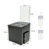 Box, Metal Donation Suggestion Key Drop Fundraising w/Sign Holder Black 10918-black+11460-2