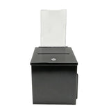 Box, Metal Donation Suggestion Key Drop Fundraising w/Sign Holder Black 10918-black+11460-2