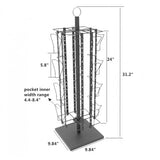 Up to 9.9" Wide 16 Adjustable Pockets Display Rack, Greeting Post Card Christmas Holiday Spinning Rack Stand. Pocket Size: 4.5-9.9" Wide X 5.8" Tall, 16 Pockets 11602-L-DOUBLE-BLK