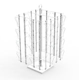 Up to 8.5"W Adjustable 32-Pocket Greeting Rack Spinning Rack Pocket 4.5-9"X5.8"T 11602-L-DOUBLE WHITE & SILVER POCKET