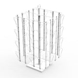 Up to 8.5"W Adjustable 32-Pocket Greeting Rack Spinning Rack Pocket 4.5-9"X5.8"T 11602-L-DOUBLE WHITE & SILVER POCKET