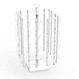 Up to 8.5"W Adjustable 32-Pocket Greeting Rack Spinning Rack Pocket 4.5-9"X5.8"T 11602-L-DOUBLE WHITE & SILVER POCKET