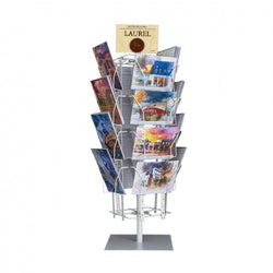 FixtureDisplays® Up to 9.9" Wide 16 Adjustable Pockets Display Rack, Greeting Post Card Christmas Holiday Spinning Rack Stand.Pocket Size: 4.5-9.9" Wide X 5.8" Tall, 16 Pockets. 11602-M-WHT