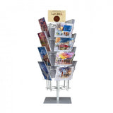 Up to 9.9" Wide 16 Adjustable Pockets Display Rack, Greeting Post Card Christmas Holiday Spinning Rack Stand.Pocket Size: 4.5-9.9" Wide X 5.8" Tall, 16 Pockets. 11602-M-DOUBLE-WHT