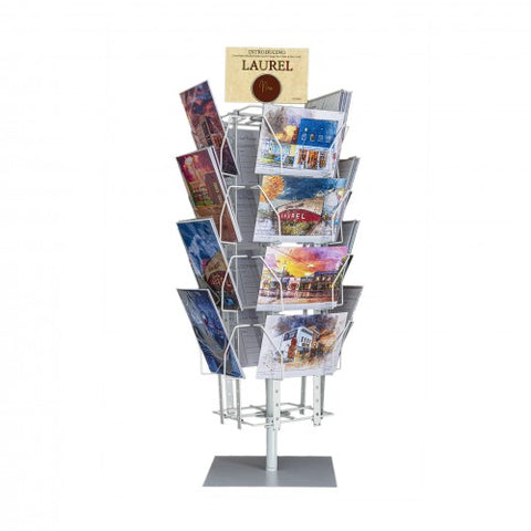 FixtureDisplays® Up to 9.9" Wide 16 Adjustable Pockets Display Rack, Greeting Post Card Christmas Holiday Spinning Rack Stand.Pocket Size: 4.5-9.9" Wide X 5.8" Tall, 16 Pockets. 11602-M-WHT