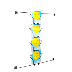 4.6-21"W 5.9-24" Tall Adjustable Display Rack WallMount Greeting Card Photo Art 11608-SINGLE-BLACK-NEW