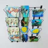 6.7"WX 5.9"H 12-Pocket Adjustable Display Rack Wallmount Greeting Card Holder 11608-TRIPPLE-BLACK-NEW