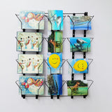6.7"WX 5.9"H 12-Pocket Adjustable Display Rack Wallmount Greeting Card Holder 11608-TRIPPLE-BLACK-NEW