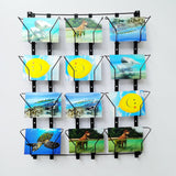 6.7"WX 5.9"H 12-Pocket Adjustable Display Rack Wallmount Greeting Card Holder 11608-TRIPPLE-BLACK-NEW