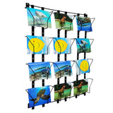 6.7"WX 5.9"H 12-Pocket Adjustable Display Rack Wallmount Greeting Card Holder 11608-TRIPPLE-BLACK-NEW