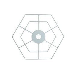 Hexagon Hub Greeting Card Holder Spider Wire Decor Grill Top Hanging Ornament 11610 WHITE
