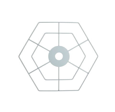 Hexagon Hub Greeting Card Holder Spider Wire Decor Grill Top Hanging Ornament 11610 WHITE