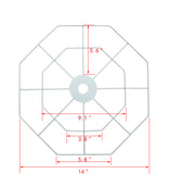 Octagon Hub Greeting Card Holder Spider Wire Decor Grill Top Hanging Ornament 11611 WHITE